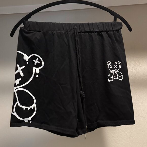 Black Shorts with Bear Design - Picture 1 of 2